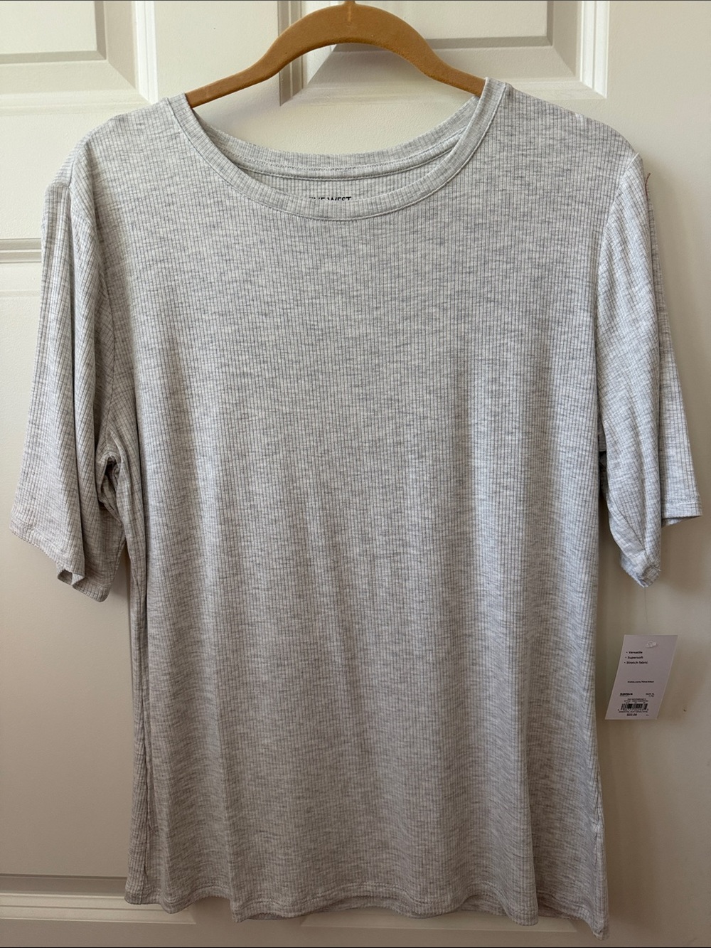 Nine West gray/white heathered soft-spun elbow sleeve tee size XL NWT